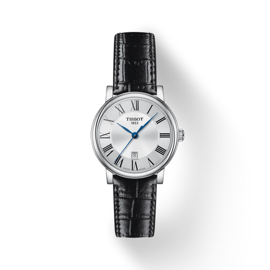 Tissot Carson Lady Silver Dial Black Leather Women - T122.210.16.033.00