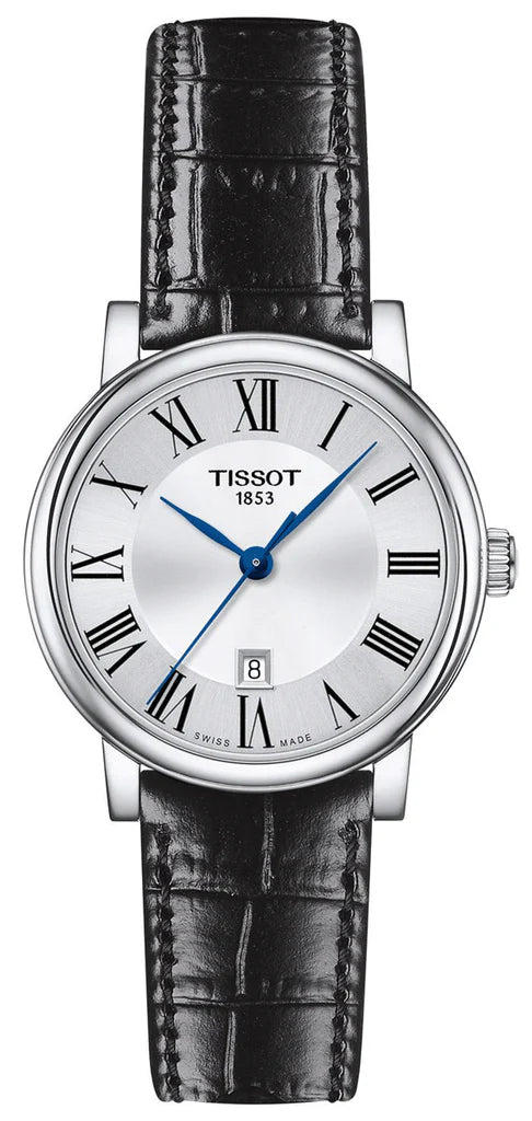 Tissot Carson Lady Silver Dial Black Leather Women - T122.210.16.033.00