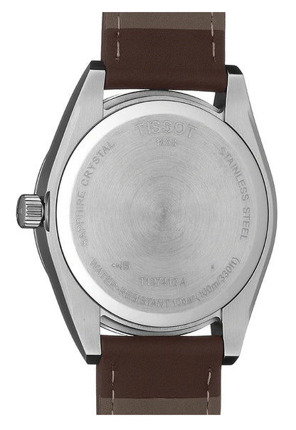 Tissot Gentleman Watch - Silver Dial & Brown Leather Strap - T127.410.16.031.00