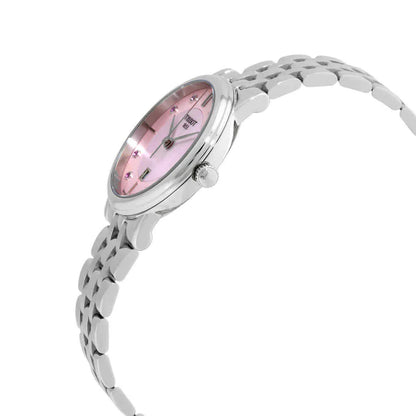Tissot T Classic Carson Premium Lady Mother of Pearl Pink Dial Silver Watch For Women - T122.210.11.159.00