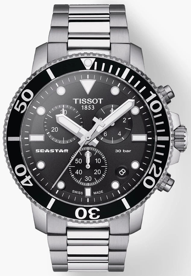 Seastar 1000 Chronograph Quartz Black Dial Men's Watch T120.417.11.051.00