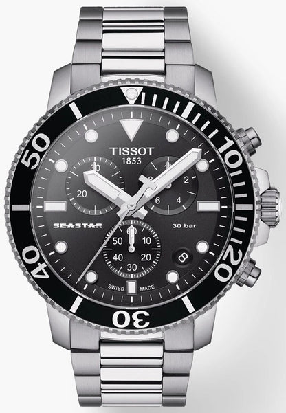 Seastar 1000 Chronograph Quartz Black Dial Men's Watch T120.417.11.051.00