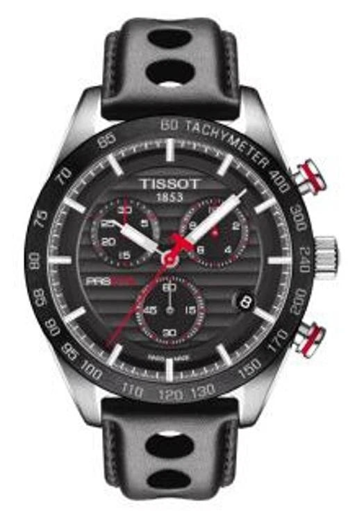 T-Sport PRS 516 Black Dial Leather Strap Men's Watch T100.417.16.051.00