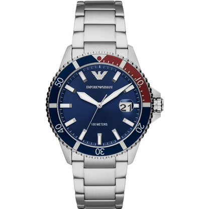 Armani AR11339 Blue Dial Watch Diver Steel Bracelet