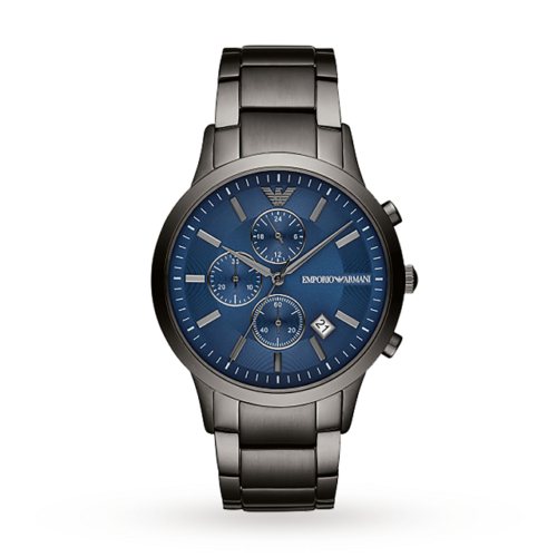 Armani Watches AR11215 Grey & Blue Steel Chronograph Men's Watch